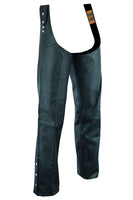 ADJUSTABLE SIDE SNAP BELTLESS CHAPS, SNAPS RIGHT OVER YOUR BELT Jimmy Lee Leathers Club Vest