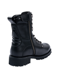 Men Leather High Rise Zip Side Biker Boots