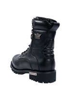 Men Leather High Rise Zip Side Biker Boots