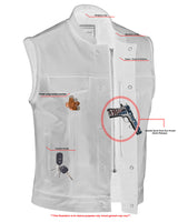 CONCEALED ZIPPER SNAP CLOSURE, PREMIUM COWHIDE, MOTORCYCLE VEST Jimmy Lee Leathers Club Vest