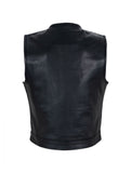 Club Vest Defender CCW Outside access no collar Motorcycle MC vest by Jimmy Lee Jimmy Lee Leathers Club Vest