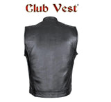 EVENT SAMPLE Club Vest Defender by Jimmy Lee Dual Outside Access CCW MC Vest in Naked Cowhide