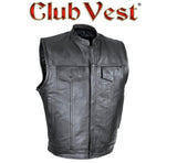 EVENT SAMPLE Club Vest Defender by Jimmy Lee Dual Outside Access CCW MC Vest in Naked Cowhide