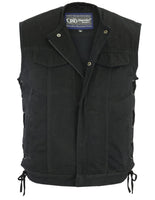 DENIM, UPGRADED STYLE GUN POCKETS SIDE LACE VEST Jimmy Lee Leathers Club Vest