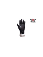 Full Finger Womens Leather Gloves with Faux Fur Jimmy Lee Leathers Club Vest