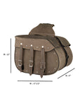 Genuine Vintage Brown Naked Leather Concealed Carry Saddlebag with Studs Jimmy Lee Leathers Club Vest