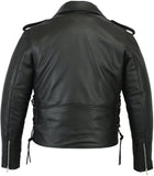 MEN'S CLASSIC SIDE LACE POLICE STYLE M/C JACKET XS-12X Jimmy Lee Leathers Club Vest