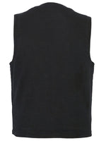 MEN'S SINGLE BACK PANEL CONCEALED CARRY DENIM VEST Jimmy Lee Leathers Club Vest