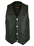 MEN'S SINGLE BACK PANEL CONCEALED CARRY VEST (BUFFALO NICKEL SNAPS) Jimmy Lee Leathers Club Vest