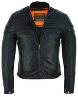 MEN'S SPORTY LEATHER SCOOTER JACKET Jimmy Lee Leathers Club Vest