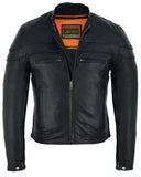 MEN'S SPORTY LEATHER SCOOTER JACKET Jimmy Lee Leathers Club Vest