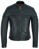 MEN'S SPORTY LEATHER SCOOTER JACKET Jimmy Lee Leathers Club Vest