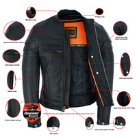 MEN'S SPORTY LEATHER SCOOTER JACKET Jimmy Lee Leathers Club Vest