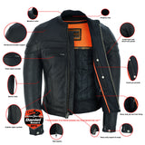 MEN'S SPORTY LEATHER SCOOTER JACKET Jimmy Lee Leathers Club Vest