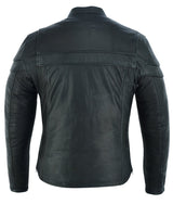 MEN'S SPORTY LEATHER SCOOTER JACKET Jimmy Lee Leathers Club Vest