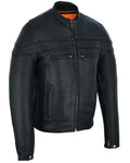 MEN'S SPORTY LEATHER SCOOTER JACKET Jimmy Lee Leathers Club Vest