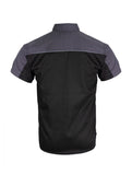 Mechanic Shirt with Reflector on Back Straight Bottom Grey and Black Jimmy Lee Leathers Club Vest