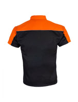 Mechanic Shirt with Reflector on Back Straight Bottom Orange & Black Jimmy Lee Leathers Club Vest