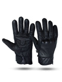 Mens Black Premium Leather Gloves with Gel Palm Jimmy Lee Leathers Club Vest