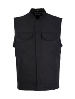 Mens Motorcycle Club Vest Black Denim CCW by Jimmy Lee Leathers Jimmy Lee Leathers Club Vest