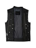 Mens Motorcycle Club Vest Black Denim CCW by Jimmy Lee Leathers Jimmy Lee Leathers Club Vest