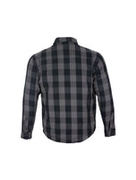 Mens Plaid Cotton Flannel Shirt Vented Removable shoulder and elbow pads Jimmy Lee Leathers Club Vest