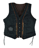 Premium Cowhide Brown Vest with Diamond Design by Jimmy Lee Leathers Jimmy Lee Leathers Club Vest