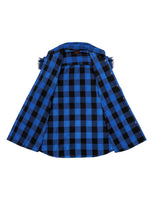 Men's Sleeveless Flannel Shirt Black & Blue Sleek Design Cotton Shirt Frayed Sleeves