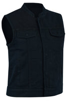 WOMEN'S ADVANCE BLACK CLUB DENIM VEST Jimmy Lee Leathers Club Vest