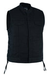 WOMEN'S ADVANCE SIDE LACES BLACK CLUB DENIM VEST Jimmy Lee Leathers Club Vest