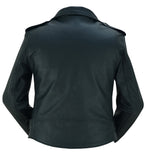 WOMEN'S CLASSIC PLAIN SIDE FITTED M/C STYLE JACKET Jimmy Lee Leathers Club Vest