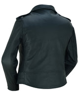 WOMEN'S CLASSIC PLAIN SIDE FITTED M/C STYLE JACKET Jimmy Lee Leathers Club Vest