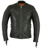 WOMEN'S STYLISH LEATHER MOTORCYCLE JACKET WITH FRINGE Jimmy Lee Leathers Club Vest