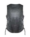 Women Grey Zipper Front Vest Side Laces, CCW Premium Cowhide by Jimmy Lee Leathers Jimmy Lee Leathers Club Vest