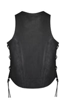 Women Zipper Front Vest Side Laces, CCW Premium Cowhide Leather by Jimmy Lee Leathers Jimmy Lee Leathers Club Vest