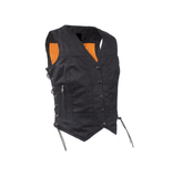 Women's Black Denim Concealed Carry Pocket Vest by Jimmy Lee Leathers Jimmy Lee Leathers Club Vest