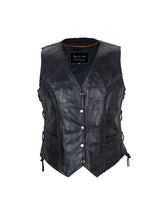 Womens Motorcycle Vest with Braid and Side Laces CCW size XL SAMPLE CLOSEOUT