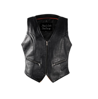 Womens Zip Up Naked Cowhide Leather Vest CCW by Jimmy Lee Leathers Jimmy Lee Leathers Club Vest