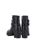 Women's Double Buckle Zipper Side Motorcycle Boots