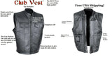 EVENT SAMPLE Club Vest Defender by Jimmy Lee Dual Outside Access CCW MC Vest in Naked Cowhide