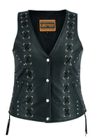 WOMEN’S OPEN NECK VEST WITH LACING DETAILS