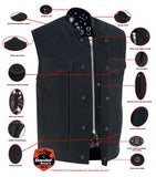 MEN’S MODERN UTILITY STYLE CANVAS MOTORCYCLE VEST