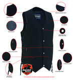 MEN'S TEN POCKET DENIM UTILITY VEST - TALL