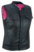 VIOLET PINK MC STYLE MOTORCYCLE CCW VEST FOR WOMEN