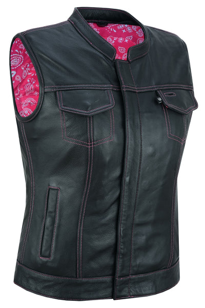 VIOLET PINK MC STYLE MOTORCYCLE CCW VEST FOR WOMEN