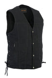 MEN'S SINGLE BACK PANEL CONCEALED CARRY DENIM VEST