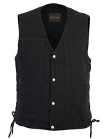 MEN'S SINGLE BACK PANEL CONCEALED CARRY DENIM VEST