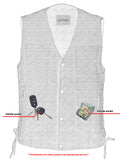 MEN'S SINGLE BACK PANEL CONCEALED CARRY DENIM VEST