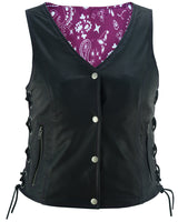 MISS MILES PURPLE PAISLEY MOTORCYCLE VEST