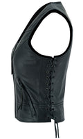 WOMEN'S LIGHTWEIGHT MOTORCYCLE VEST WITH RIVETS DETAILING